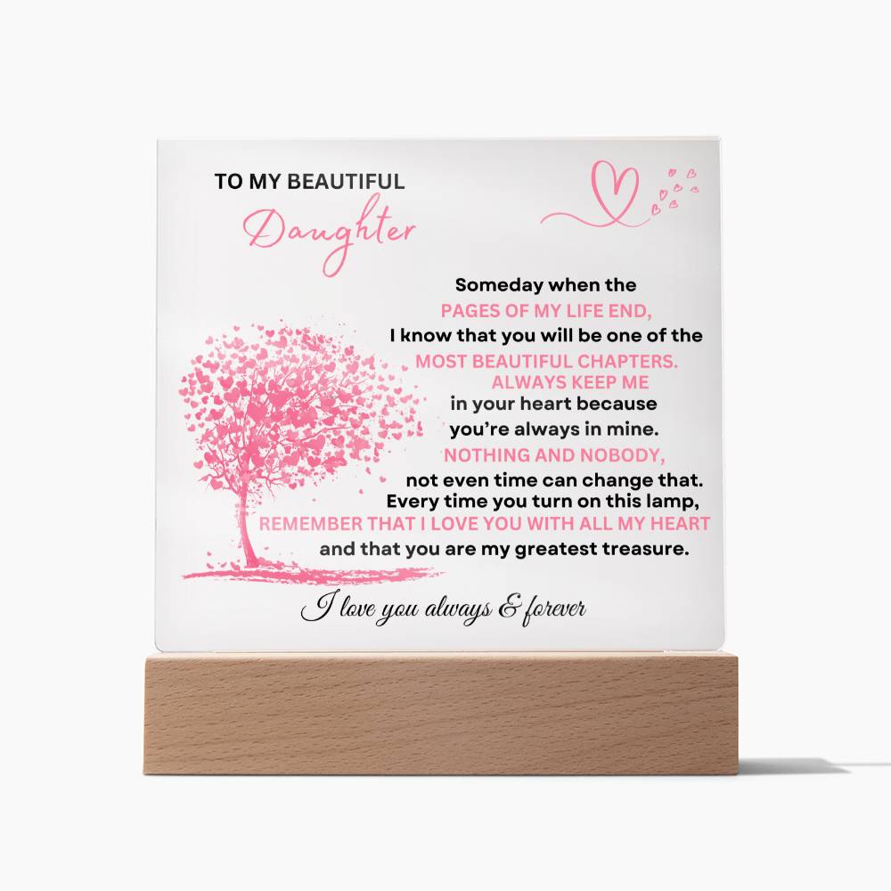 Daughter's Eternal Love: A Heartfelt Tribute. Treasure the bond with this plaque, capturing enduring affection.