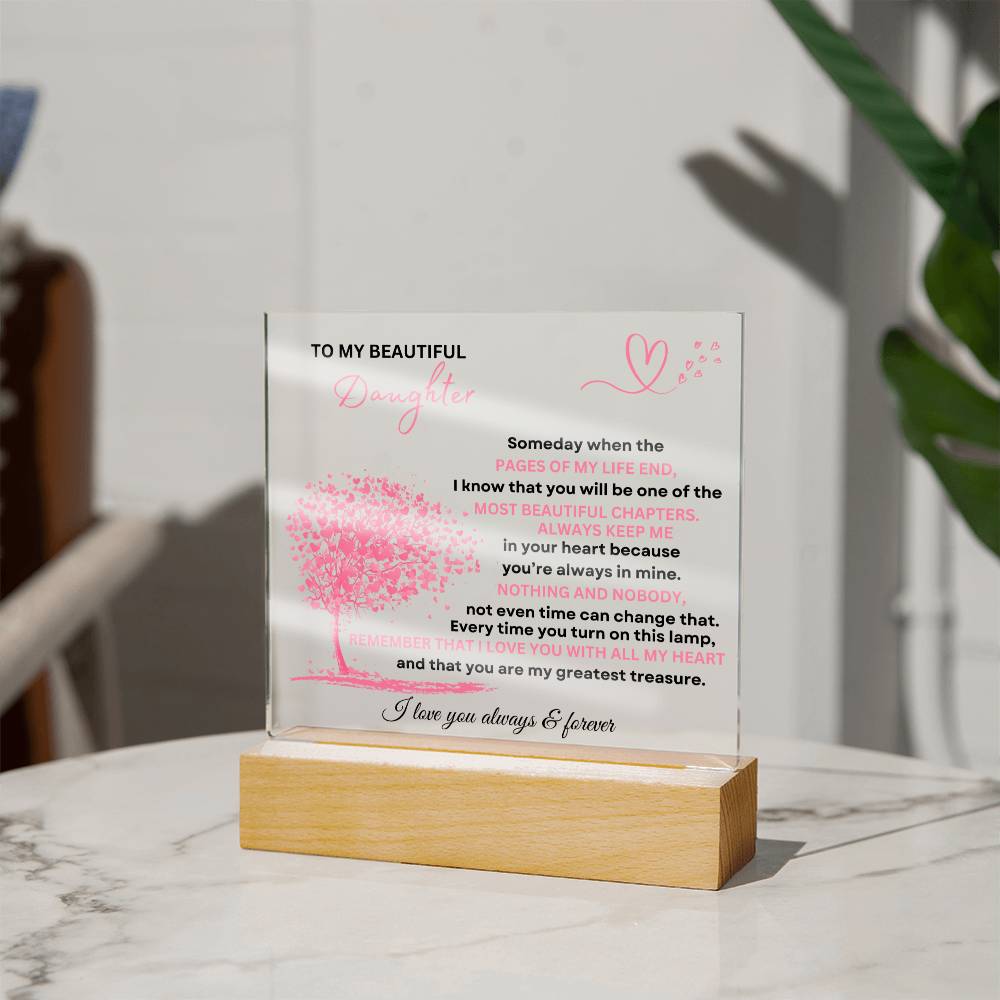 Daughter's Eternal Love: A Heartfelt Tribute. Treasure the bond with this plaque, capturing enduring affection.