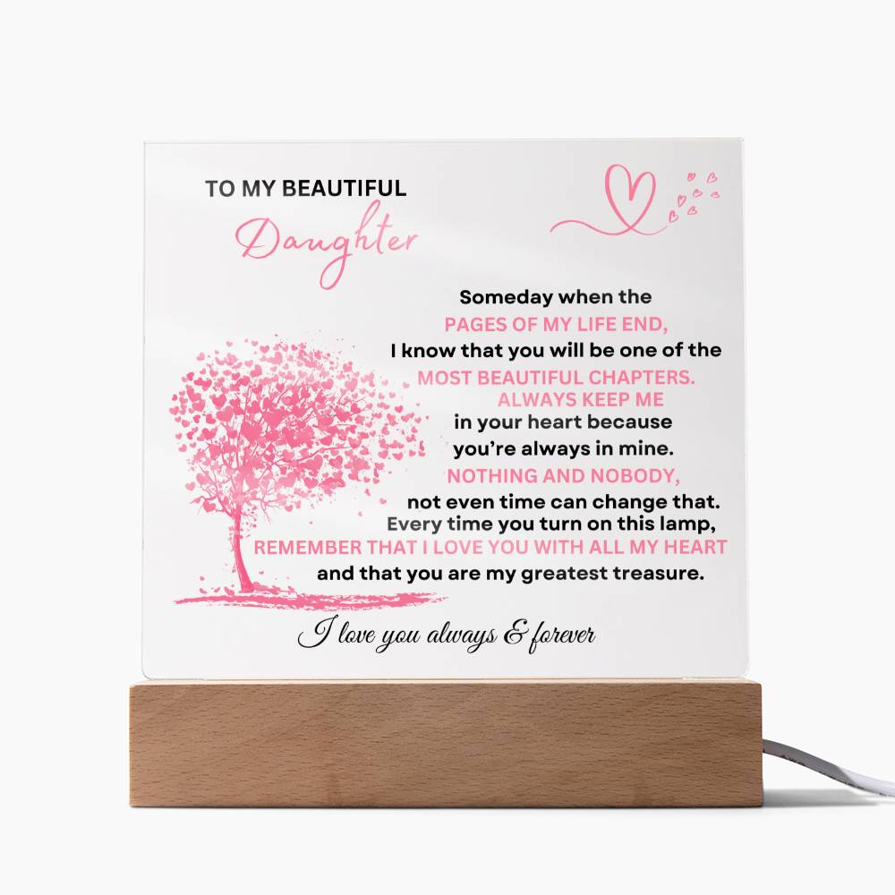 Daughter's Eternal Love: A Heartfelt Tribute. Treasure the bond with this plaque, capturing enduring affection.