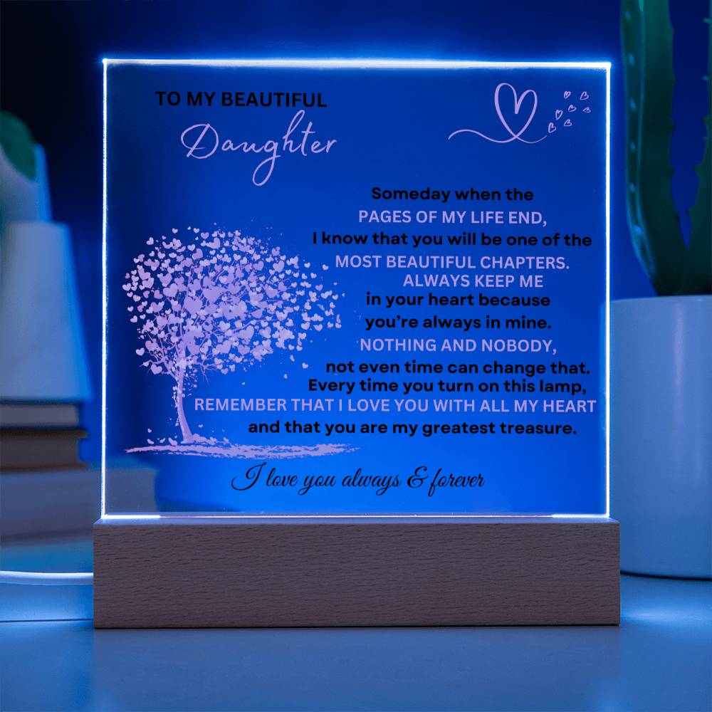 Daughter's Eternal Love: A Heartfelt Tribute. Treasure the bond with this plaque, capturing enduring affection.