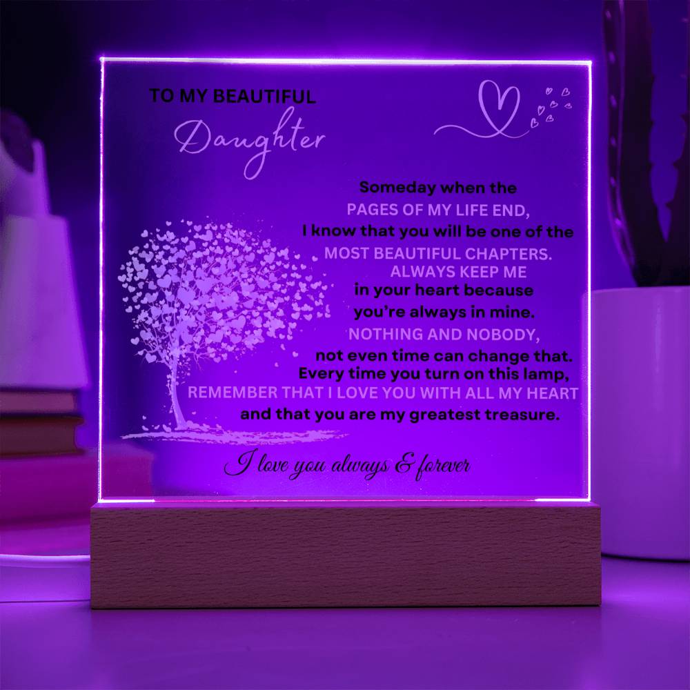 Daughter's Eternal Love: A Heartfelt Tribute. Treasure the bond with this plaque, capturing enduring affection.