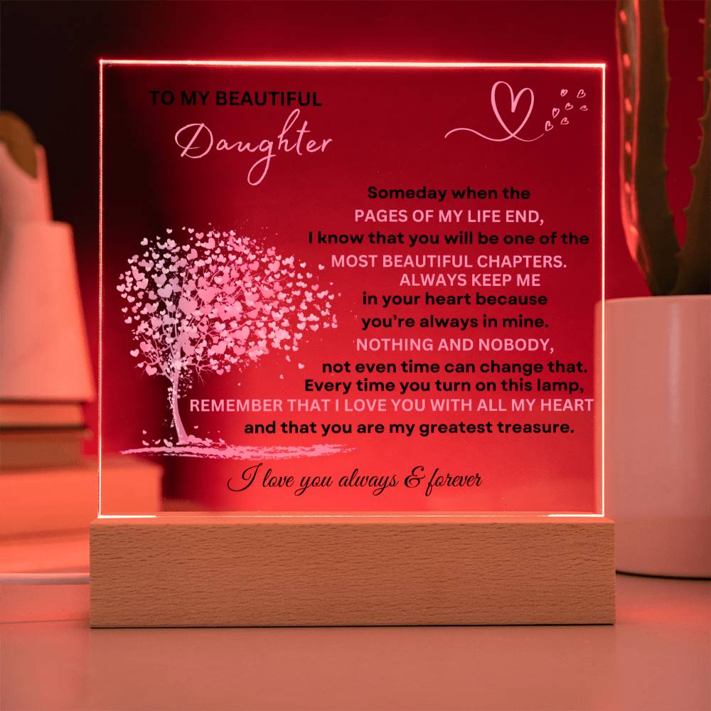 Daughter's Eternal Love: A Heartfelt Tribute. Treasure the bond with this plaque, capturing enduring affection.